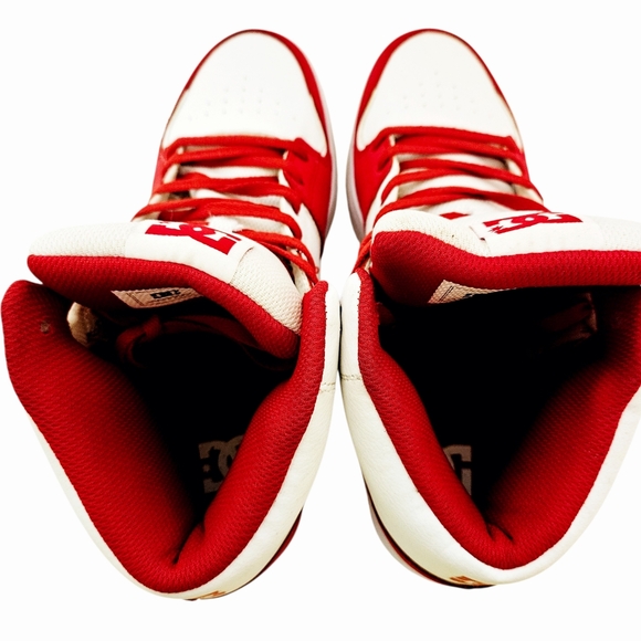 DC Cure Hi-Top Red and White Skate Sneakers ADYS400072 Men's Size 10.5 - Picture 5 of 10
